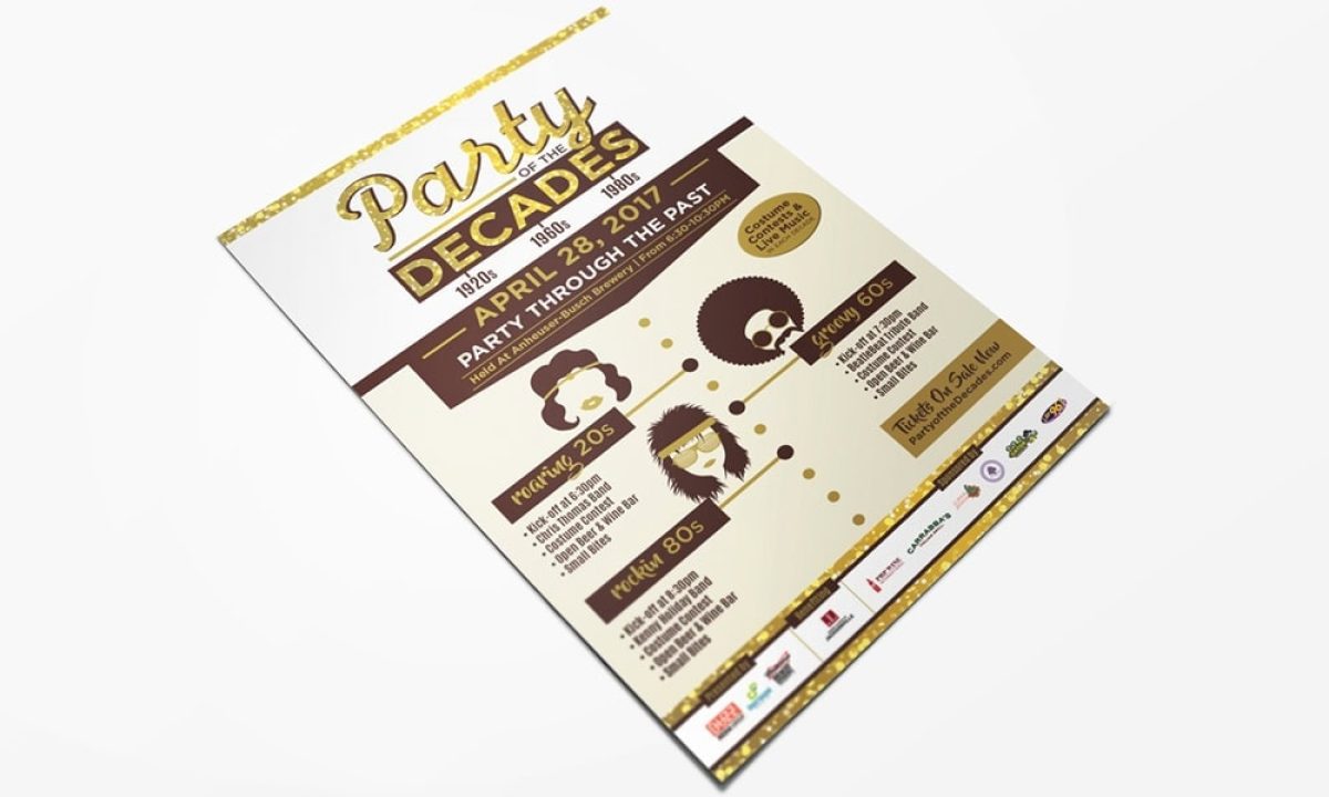 Party of the decades logo & branding